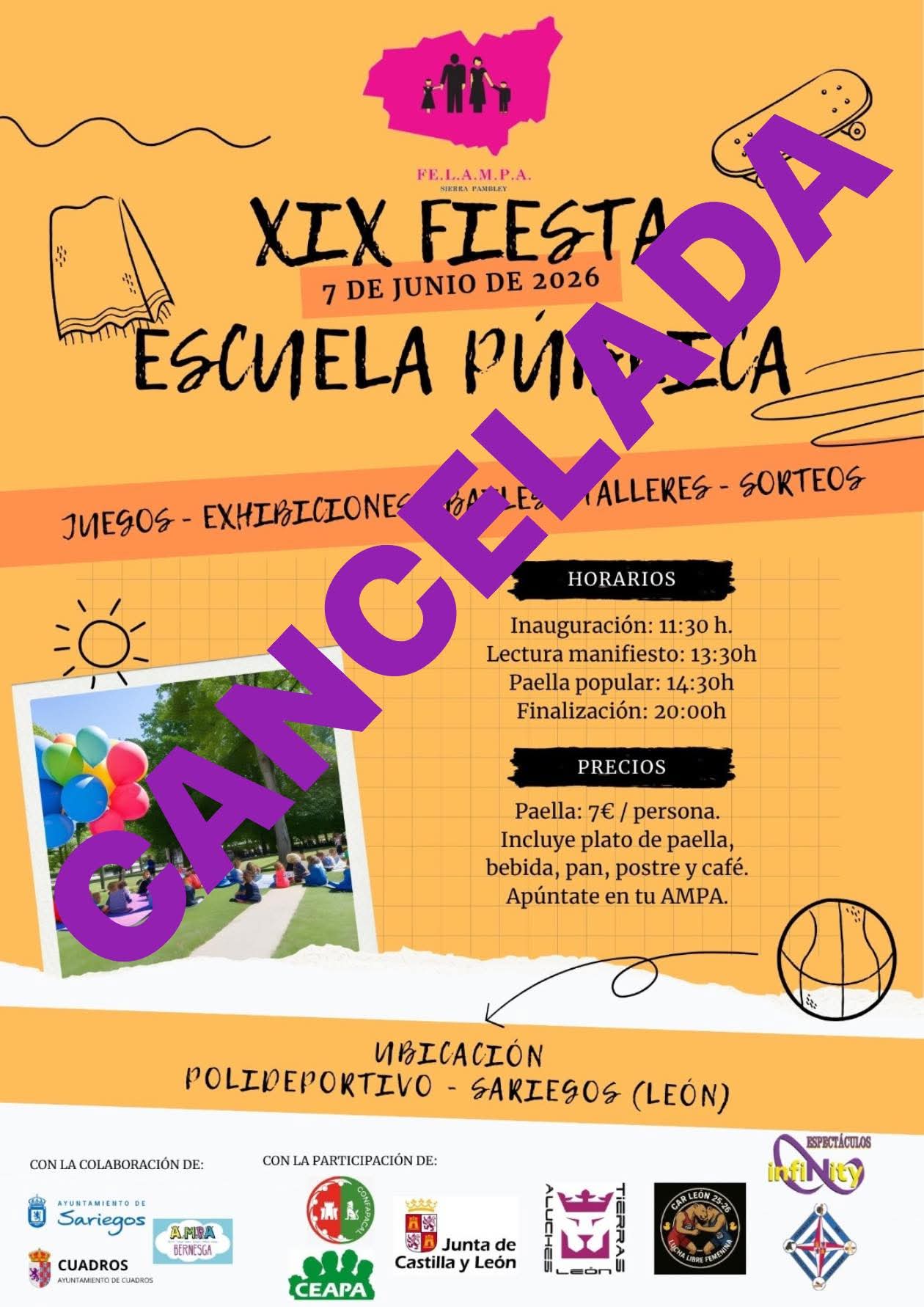 Cancelación de la Fiesta de la Escuela Pública
